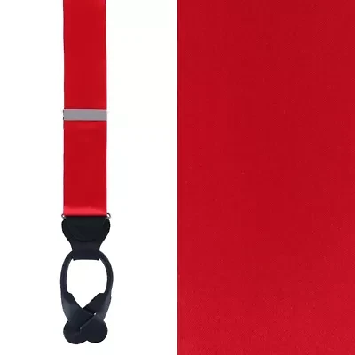 Dutton Solid Color Silk Button End Braces