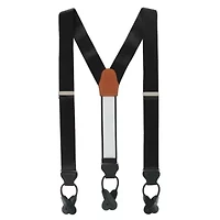Dutton Solid Color Silk Button End Braces