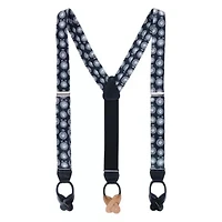 Ticking Time Clock Silk Button End Braces