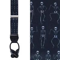 Davy Bones the Dancing Skeleton Silk Button End Braces