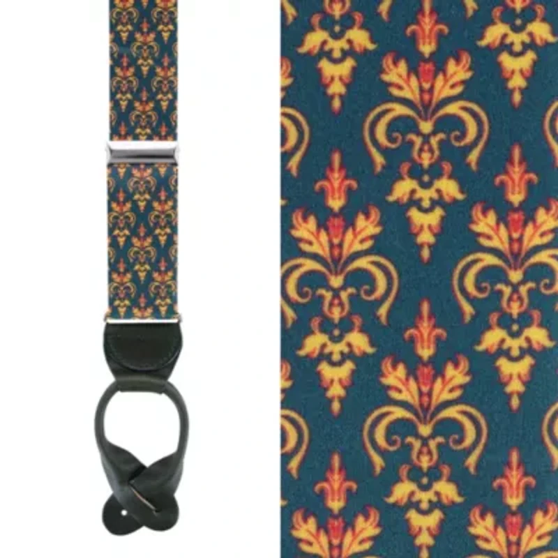 The Grande Fleur-de-lis Silk Button End Braces