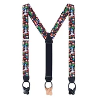 Happy Holidays Children's Gift Exchange Silk Button End Braces