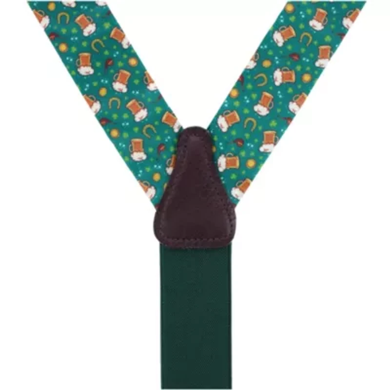 Cheers to St. Patrick's Day Silk Button End Braces