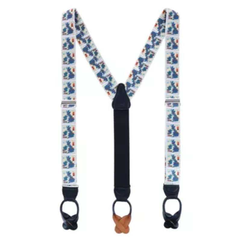 UK Stamps Silk Button End Braces