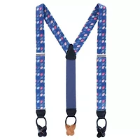 Futuristic Paisley Themed Silk Button End Braces