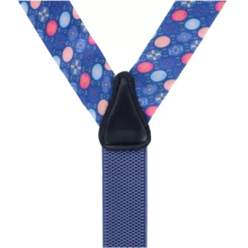 Futuristic Paisley Themed Silk Button End Braces