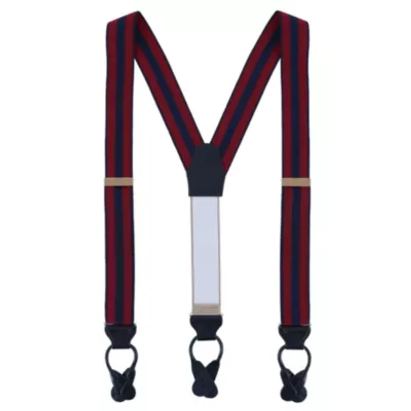 Balint 38MM Striped Non Stretch Grosgrain Ribbon Button End Braces