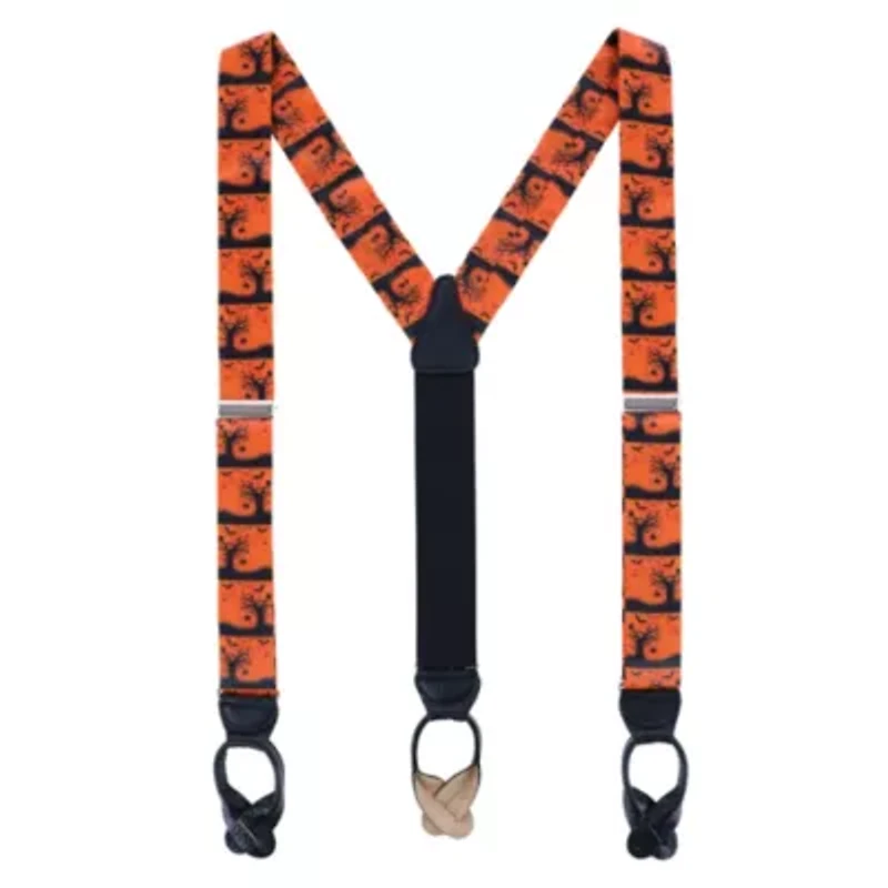 Halloween Spooky Scene Silk Button End Braces