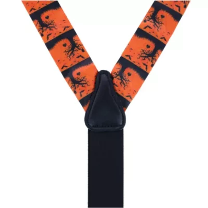 Halloween Spooky Scene Silk Button End Braces