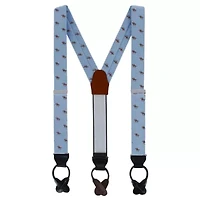 Down The Stretch Racehorse Linen Blend Button End Braces