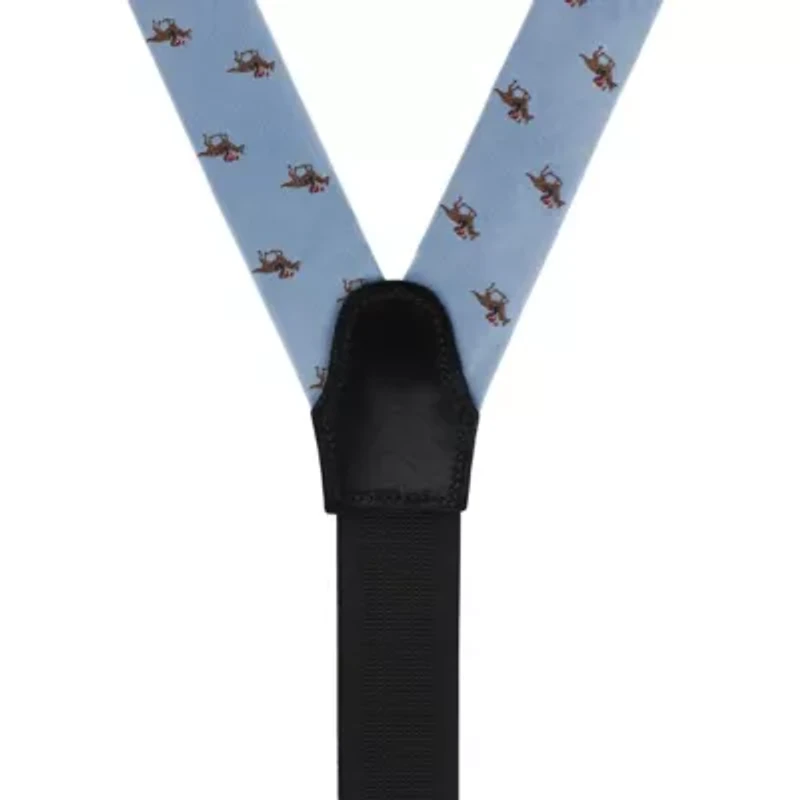 Down The Stretch Racehorse Linen Blend Button End Braces