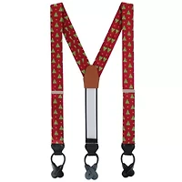 Big and Tall Oh Christmas Tree Novelty Silk Button End Braces