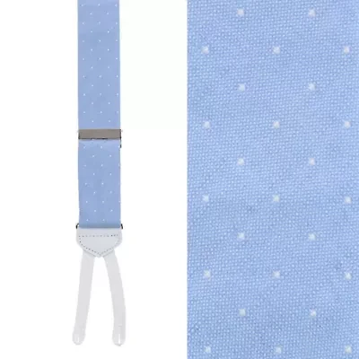 Big and Tall Churchill Chambray Polka Dot Linen Blend Formal End Braces