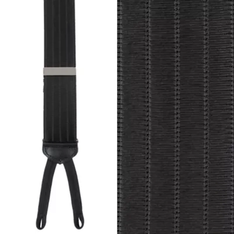 Big and Tall Jefferson Brushed Pinstripe Elastic Formal End Braces