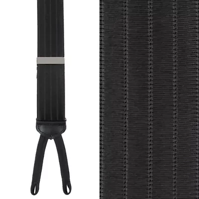 Big and Tall Jefferson Brushed Pinstripe Elastic Formal End Braces