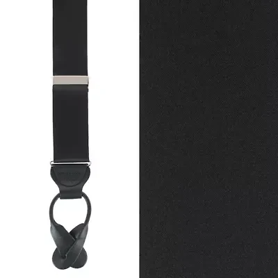 Big & Tall Dutton Solid Colored Silk Button End Braces