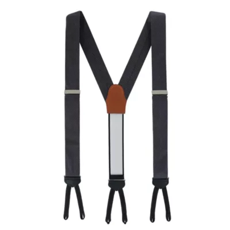 Big & Tall Leyton Diagonal Lined Tone on Tone Silk Formal End Braces