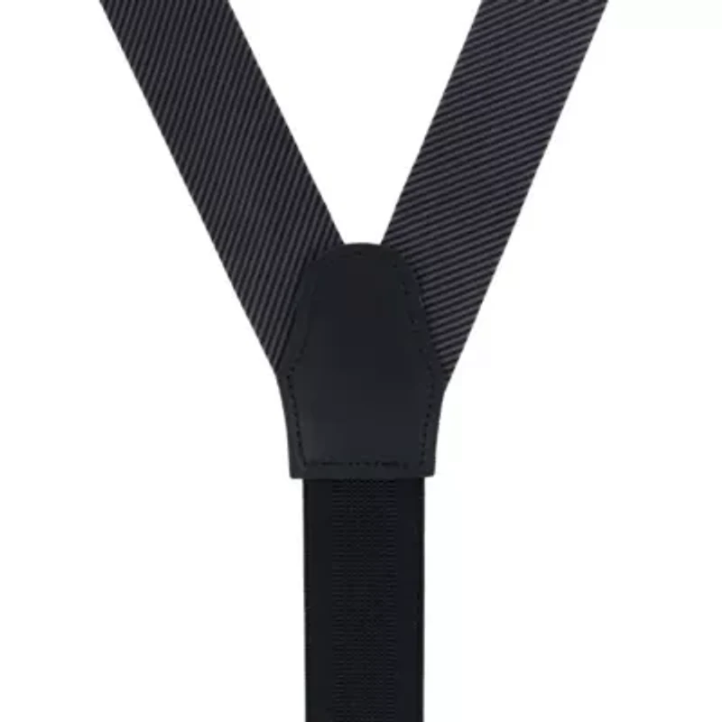 Big & Tall Leyton Diagonal Lined Tone on Tone Silk Formal End Braces