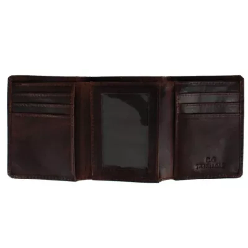 Tennyson Tri-Fold Genuine Leather Wallet with ID Window