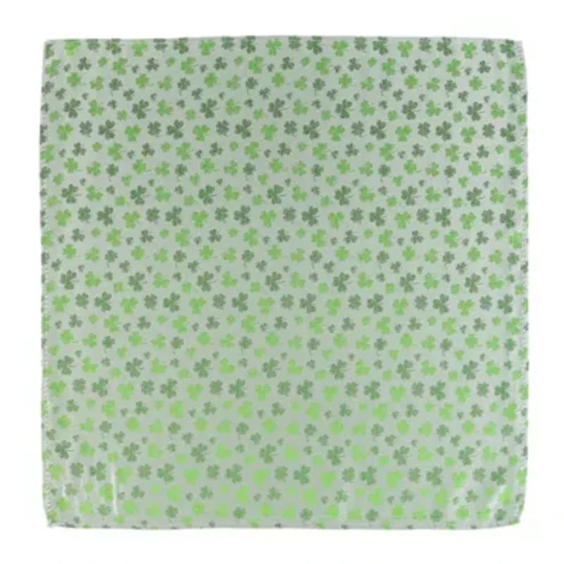 White Shamrock Novelty Silk 12x12 Pocket Square