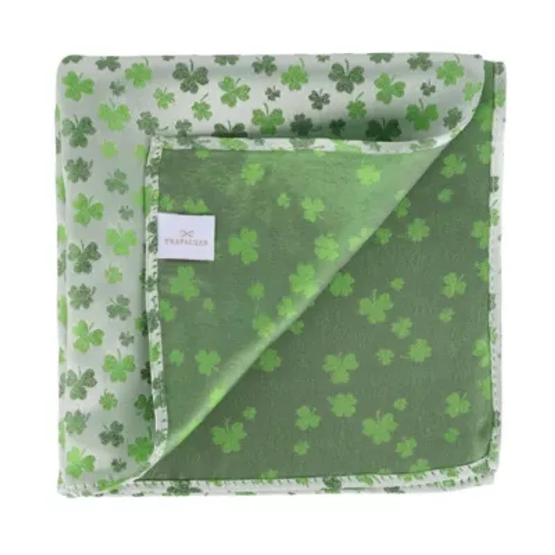 White Shamrock Novelty Silk 12x12 Pocket Square