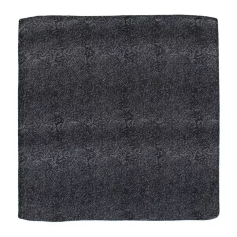 Esteban Scrolling Vines Tone on Tone Patterned Silk 12x12 Pocket Square