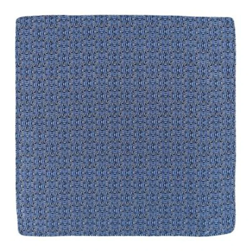 Benito's Blue Basketweave Patterned Silk Pocket Square