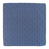 Benito's Blue Basketweave Patterned Silk Pocket Square
