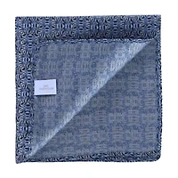 Benito's Blue Basketweave Patterned Silk Pocket Square