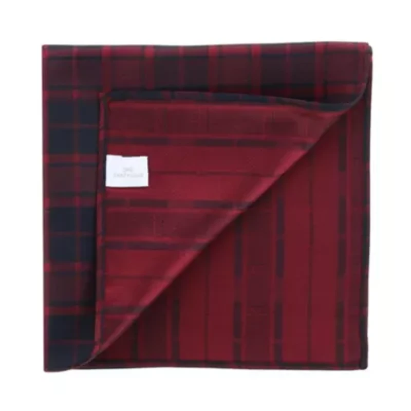Kincade Red Blackwatch Plaid Silk Pocket Square