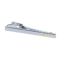 Rhodium and Gold Detailed Tie Bar