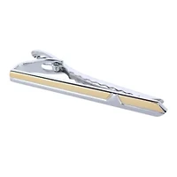 Brushed Rhodium and Shiny Gold Tie Bar