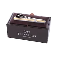 Brushed Rhodium and Shiny Gold Tie Bar
