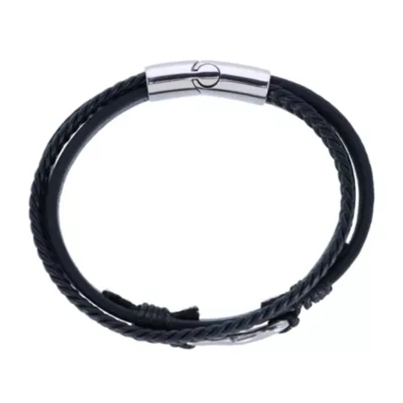 Infinity Triple Band Secure Clasp Leather Bracelet