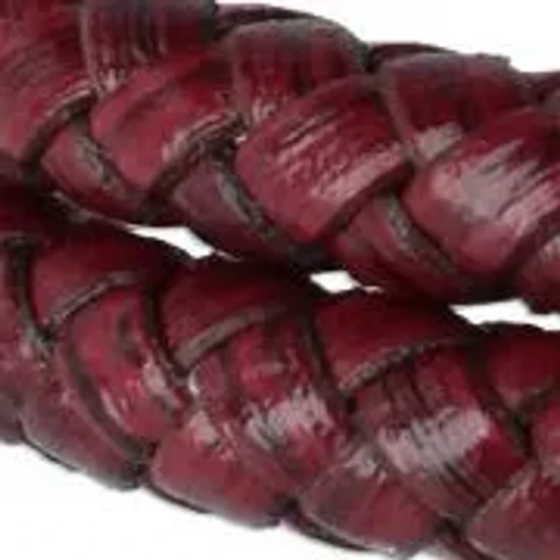 Caleb's Crimson Braided Leather Secure Clasp Bracelet