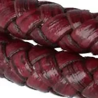 Caleb's Crimson Braided Leather Secure Clasp Bracelet