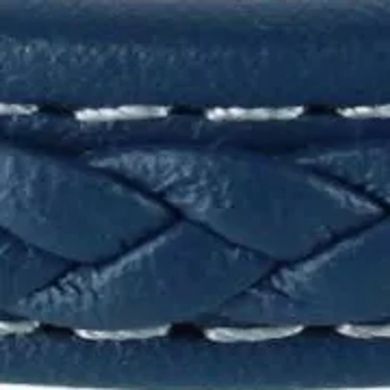Amari's Azure Stitched Leather Secure Clasped Bracelet