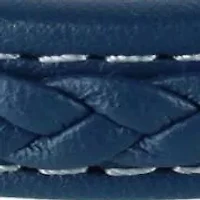 Amari's Azure Stitched Leather Secure Clasped Bracelet