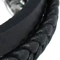 Loose Fit Zaid Metal and Leather Triple Strand Secure Clasp Bracelet
