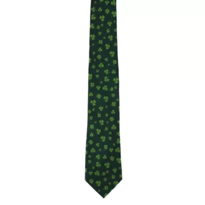 Green Shamrock Novelty Silk Necktie