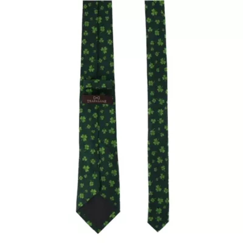 Green Shamrock Novelty Silk Necktie