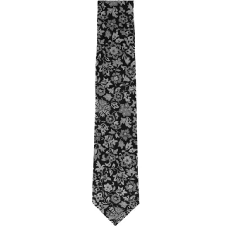 Arian Silver Floral and Vine Business Necktie