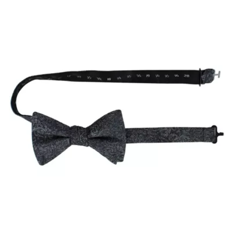 Esteban Scrolling Vines Tone on Tone Patterned Silk Bow Tie