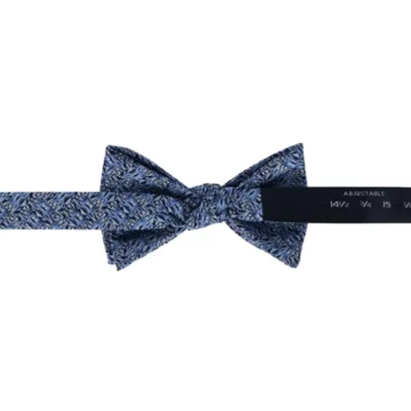Benito's Blue Basketweave Pattern Silk Novelty Bow Tie