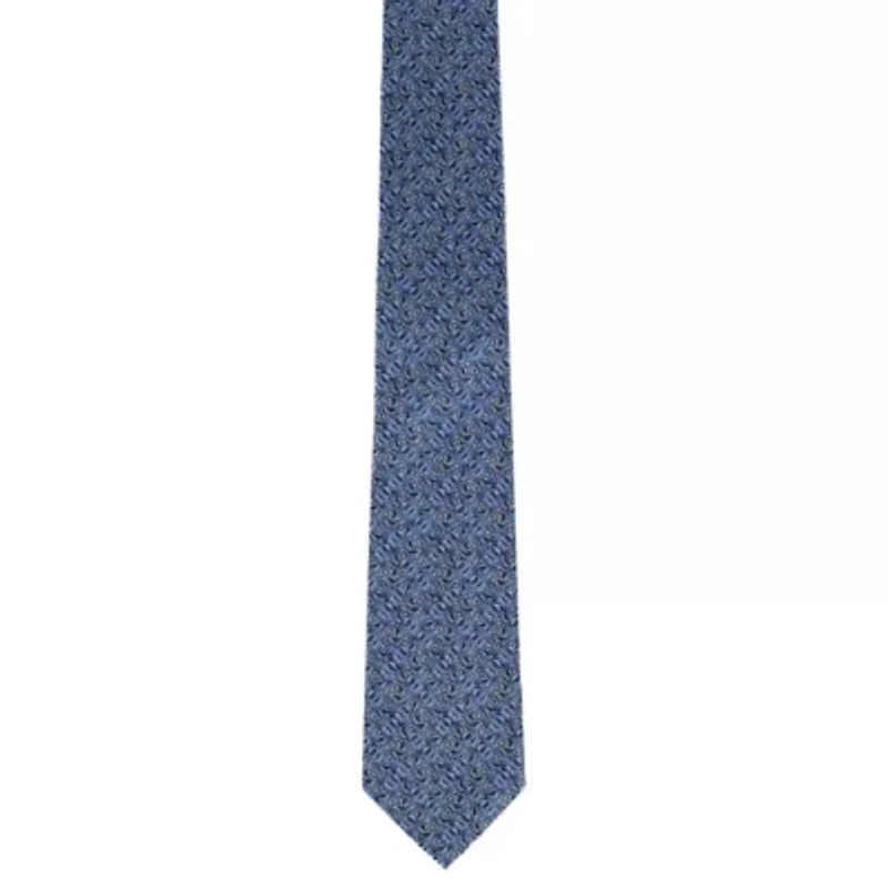 Benito's Blue Basketweave Patterned Silk Novelty Necktie