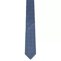 Benito's Blue Basketweave Patterned Silk Novelty Necktie