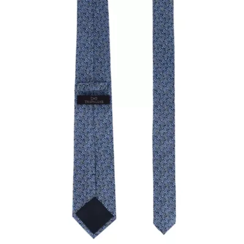 Benito's Blue Basketweave Patterned Silk Novelty Necktie