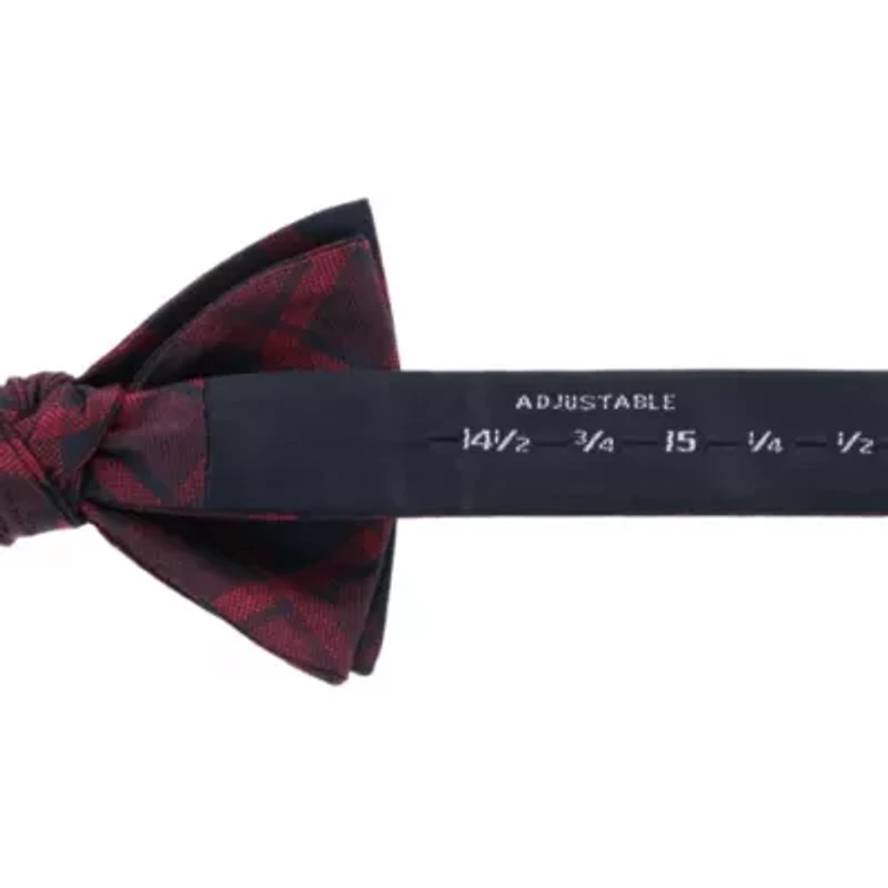 Kincade Red Blackwatch Plaid Silk Bow Tie