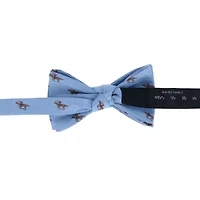 Down The Stretch Racehorse Linen Blend Bow Tie