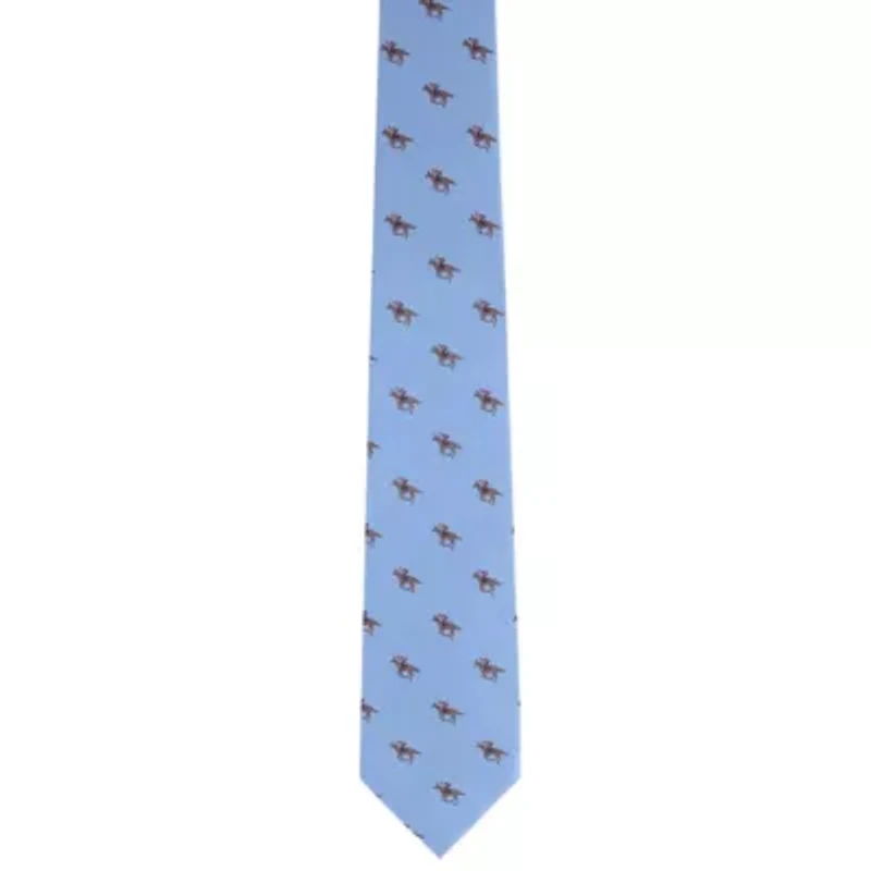 Down The Stretch Racehorse Linen Blend Necktie